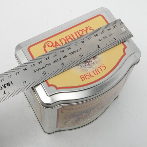 Vintage Cadbury Chocolate Biscuits Tin Silver Retro Display Collectable Decor - Picture 5 of 8